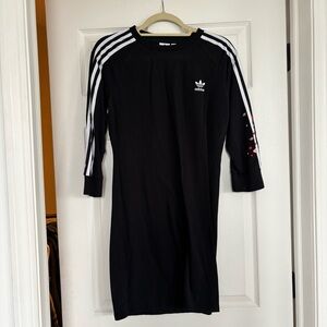 adidas Black Crewneck Top with White Trefoil